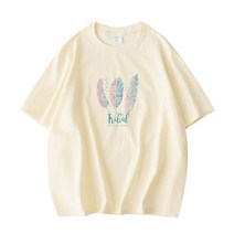 여성티셔츠 MOINWATER 새 여성 깃털 인쇄 T 셔츠 화이트 캐주얼 100% 코 튼 여름 티셔츠 카키 핑크 패션 탑 MT2