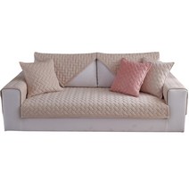 쇼파가죽갈이 돌쇼파 토퍼 쇼파 천커버 매트 새로운 크리스탈 양털 소파 이동식 애완견 아이 안락 의자 가구 보호대 빨 팔걸이 소파 슬립, 70x90cm 27x235인치, 베이지