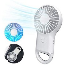 일본직발송 2. BEGALO 카라비너 부착 휴대용 팬핸디 팬휴대 선풍기 RGB LED 탑재 USB 충전식 [화이트] B08, One Size, 화이트