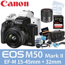 캐논정품 EOS M50 Mark II 15-45mm 128G패키지 미러리스카메라/ED, 05 15-45mm+32mm 128G패키지 블랙