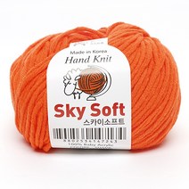 삼남뜨개실 스카이소프트실 아크릴실 인형실 의류실 목도리실 사계절실 겨울실, SKY SOFT, 19 오렌지, 1개