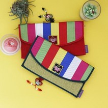 색동 비단 누빔 장지갑(5colors) 누빔지갑파우치