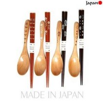 일본 아오바 나무수저 1벌 (숟가락 젓가락 스시 우동 일식집 원목수저 그림수저), ., 새1벌