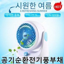 탁상용 터보팬 가정용 에너지 절약 무음 선풍기 공기순환전기풍부채, 파란색과 흰색 순환 팬 회전 모델