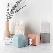 국내제작 가죽 정사각 티슈커버 (5colors), 그레이