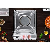 1구 휴대용 야외 캠핑 가스버너 미니스토브 취사용품, 1개, 컴팩트 구이판