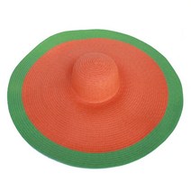 와이드챙 제주감귤 모자 창큰 여성린넨 벙거지 접이식 여성 대형 70cm 직경 큰 여름 태양 해변 도매
