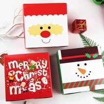 PK글로벌 3매+3매 X-MAS 귀여운 선물 상자 쿠키 과자 빵 간식 다용도 포장박스, 안경산타