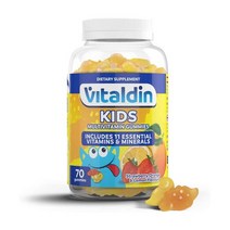 Vital Vitaldin Multivitamine Kids Gummies- 11 개의 비타민과 미네랄이있는 어린이 보충제 -70 개의 구미 사탕 (1 개월 동안 공급); 맛 모듬, 1개