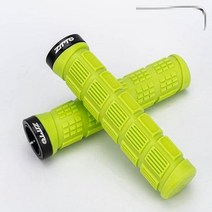 ZTTO 자전거 핸들바 그립 미끄럼 방지 고무 손잡이 단일 잠금 BMX 마운틴 MTB EBike 폴딩, Green