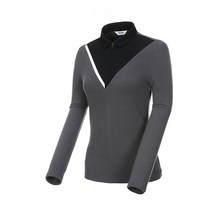 [볼빅] 여성 쉐브론 배색 반집업 티셔츠 VLTSKA05_MG