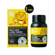 일동제약 마이니 스트레스케어비 홍경천 추출물 비타민B1 B2 B6 B12 판토텐산 나이아신 비오틴 수험생 직장인 스트레스, 1개, 60정