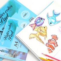 스케치북 수채화 드로잉북 크로키북 A3 A4 / 어린이 유치원 초등, 수채화 스케치북 A3