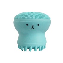 1pc 실리콘 페이스 클렌징 브러쉬 페이셜 클렌저 모공 클리너 엑스폴리에이터 페이스 스크럽 워싱 브러쉬 스킨 케어 문어 모양 tslm2, 녹색