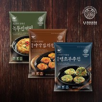 사옹원 [사옹원] 부침명장 녹두빈대떡 400g+한입아삭김치전 300g+한입땡초부추전 300g, 1