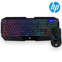 HP 유선 게이밍 키보드 마우스 세트, GK1100, 혼합 색상