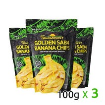 [프레시팜] 필리핀 골든사바 바나나 칩 100g x 3봉지 (직수입)