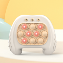 한글판 퀵푸쉬 푸쉬팝 팝잇 기억력 집중력 향상 게임기 건전지 3개 포함, 화이트