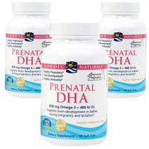 노르딕내츄럴스 프리네이탈 DHA 830mg 오메가-3 + 400IU D3 500mg 소프트젤, 90개입, 3개