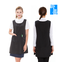 바름아이엔씨 안 구겨지는 가벼운 포그니 원피스 앞치마 깔끔한 서빙앞치마, 특대, 밤색