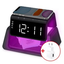 UM2 고속 무선충전기 AL700uv 스마트폰 살균기 알람시계, 1개, 블랙+충전기사은품+전용크레들