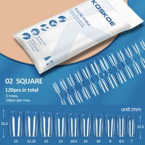 고주파실링기 KOSKOE접착제 인조 손톱 제거용 팁 10ml 라인석 리무버 도구 빠른 용해 액체 네일 아트 액세서리, [05] 120PCS 02 Square