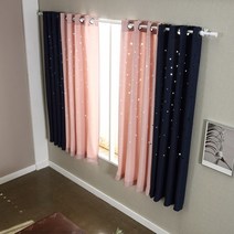 감각적인 린넨필펀칭 암막커튼 반창 2P 블라썸핑크