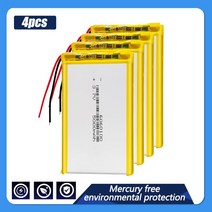 6060100 리튬 폴리머 충전식 배터리 GPS DVD 패드 장난감 파워 뱅크 휴대폰 LED 라이트 이온 셀 50, 01 3.7 볼트, 04 4PCS