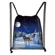 승마가방 승마 부츠가방 용품 헬멧 보관 배낭 겨울용 울부 짖는 늑대 프린트 드로스트링 가방 남성 스토리지 십대 패션 여행 책가방 미니, 21 skdwolfs21