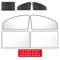 햇빛가리개 유니버설 마그네틱 자동차 차양 반사 실버 천 선 스크린 전면 후면 창 그늘 커버 여름 커튼 바이저, [06] 4 windows