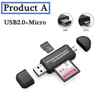 YIGETOHDE OTG 마이크로 SD 카드 리더 USB 3.0 2.0 어댑터 플래시 드라이브 스마트 메모리 타입 C, 01 USB 2.0 with Micro