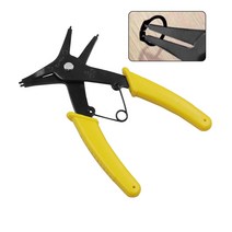 축 베어링 부품 내부 외부 안쪽 바깥쪽 스냅링 멈춤링 리테이닝링 장착 제거 더블 헤드 이중 양용 플라이어 후라이어 벌림 오무림 집게, 1개