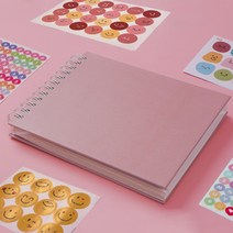 리빙선생 초음파앨범+주수스티커+알파벳스티커+이모티콘스티커+스마일스티커2매, 핑크