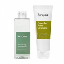 보나쥬르 비건 그린티 딥 클렌징워터 250ml + 그린티 폼 클렌징 150ml, 단품