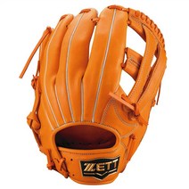 유니글러브 【나인 이닝】일본 제토 ZETT SOFT STEER 성인용 풀 소가죽 야구 글러브, H코너 주황 우투 성인 6호