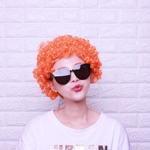 나sks1_(오렌지) 파티용 뽀글이 폭탄머리가발 행사 소품 뽀이 뽀이가 용가 행사가 칼라통가 변장♥ilpyeon, ♥mindlle, ♥mindlle