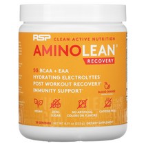 RSP 알에스피 뉴트리션 아미노린 리커버리 블러드 오렌지 8.91 oz (253 g) 헬스보충제 아미노산 근육회복