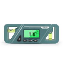 LCD Display Backlit Inclinometer Mini Digital Angle Finder Gauge with Level Tool Protractor 490 Degr, [01] green, 02 green