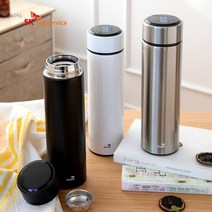 액센 SK100 [1+1] 온도표시 LED 텀블러, 화이트+실버