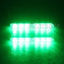 4x3 led 무선 원격 스트로브 조명 경찰 스코프 fso 플래시 자동차 트럭 비상 깜박임 소방관 구급차, 한개옵션1, 06 green