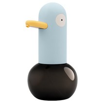 muid 큐트 자동 디스펜서 오리 캐릭터 스마트 자동 손세정기 거품 핸다워시, 블랙