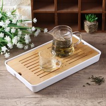 밀른 직사각 다기차판 33x19cm 퇴수 대나무차판