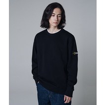 내셔널지오그래픽 N224USW901 스탠다드 벨룩스 세미 오버핏 기모 맨투맨 티셔츠 CARBON 블랙