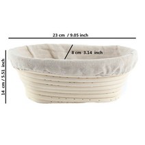 타원형 반죽 Banneton Brotform 등나무 빵 교정 바구니 고리 버들 발효 사워 도우 18 크기, 08 size 23x14x8cm