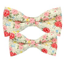 타이타이 아이보리&멀티컬러 뷰티플 플라워 아빠와아들 매칭 보타이 세트 CP3350