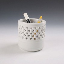 백자 투각 원형 필통/펜꽂이/다용도꽂이 중, 없음