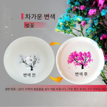온도에 따라 색이 변하는 술 잔 컵 찻잔 벚꽃 매화, 온냉수 이중변화 매화(50도 이하 18도)
