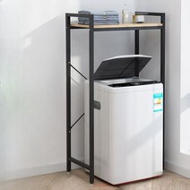 세탁기 선반 정리대 베란다 조립식, 2단 화이트 + 화이트 프레임
