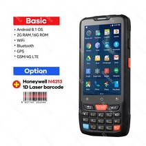 4G 안드로이드 PDA 핸드 POS 터미널 인벤토리 머신 하니웰 스캐너 1D QR 바코드 리더 와이파이 블루투스, 01 1D HoneyN4313_03 UK
