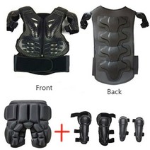 오토바이 무릎 보호대 프로텍터 니가드 child body vest armor kids motocross 오프로드 레이싱 롤러 스케이트 스케이팅 가슴 척추 팔꿈치 보호 조끼 양복, 조끼 엉덩이 무릎 팔꿈치, 높이(1.3-1.5m)